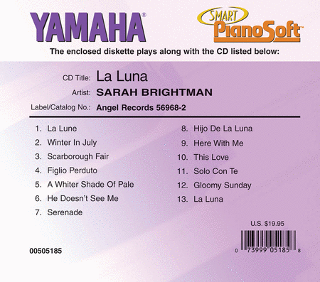 Sarah Brightman - La Luna - Piano Software