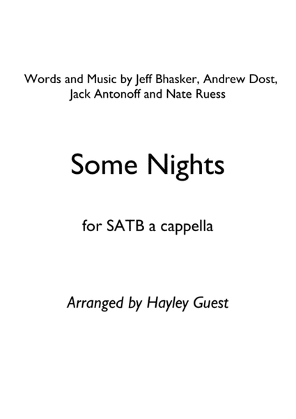 Some Nights for SATB + Solo