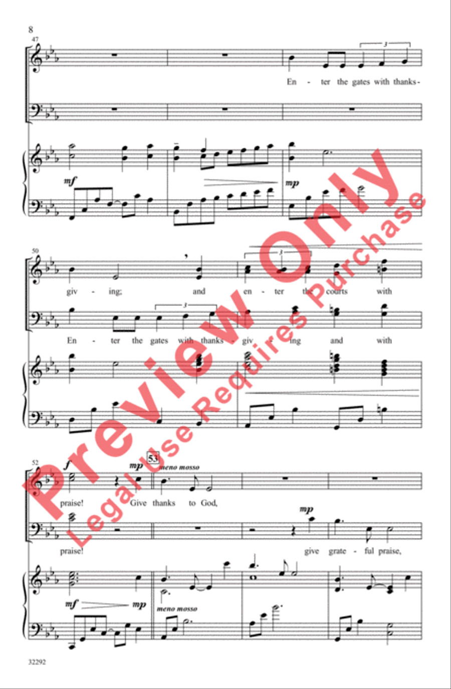A Shout of Joy, A Song of Thanks 4-Part scores gallery preview page 8