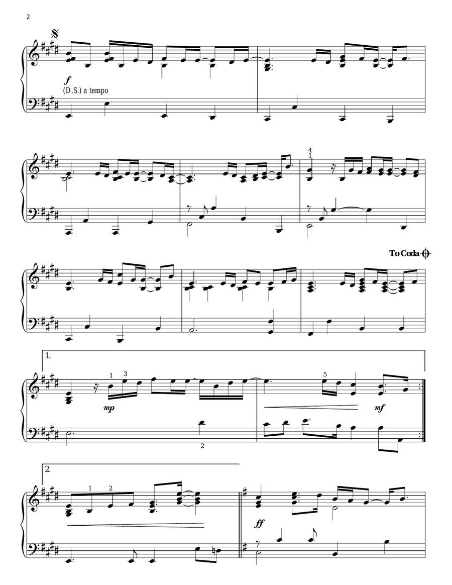 Hero Piano Solo scores gallery preview page 2