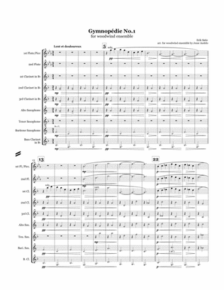 Gymnopédie No 1 by Erik Satie for Woodwind Choir