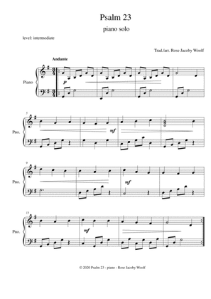 Book cover for Psalm 23 - piano solo (intermediate)