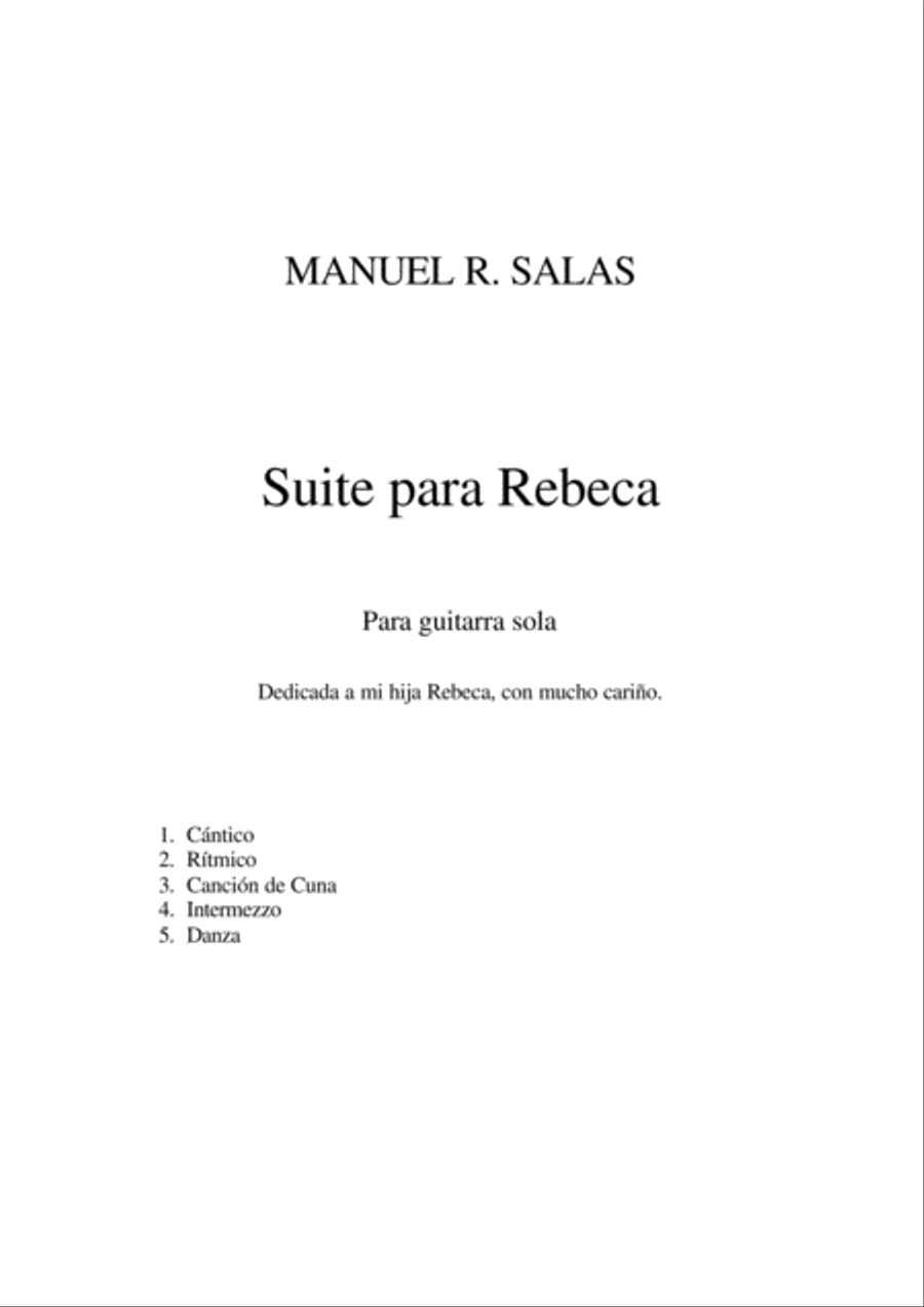 Suite para Rebeca Suite para Rebeca Classical Guitar scores gallery preview page 2