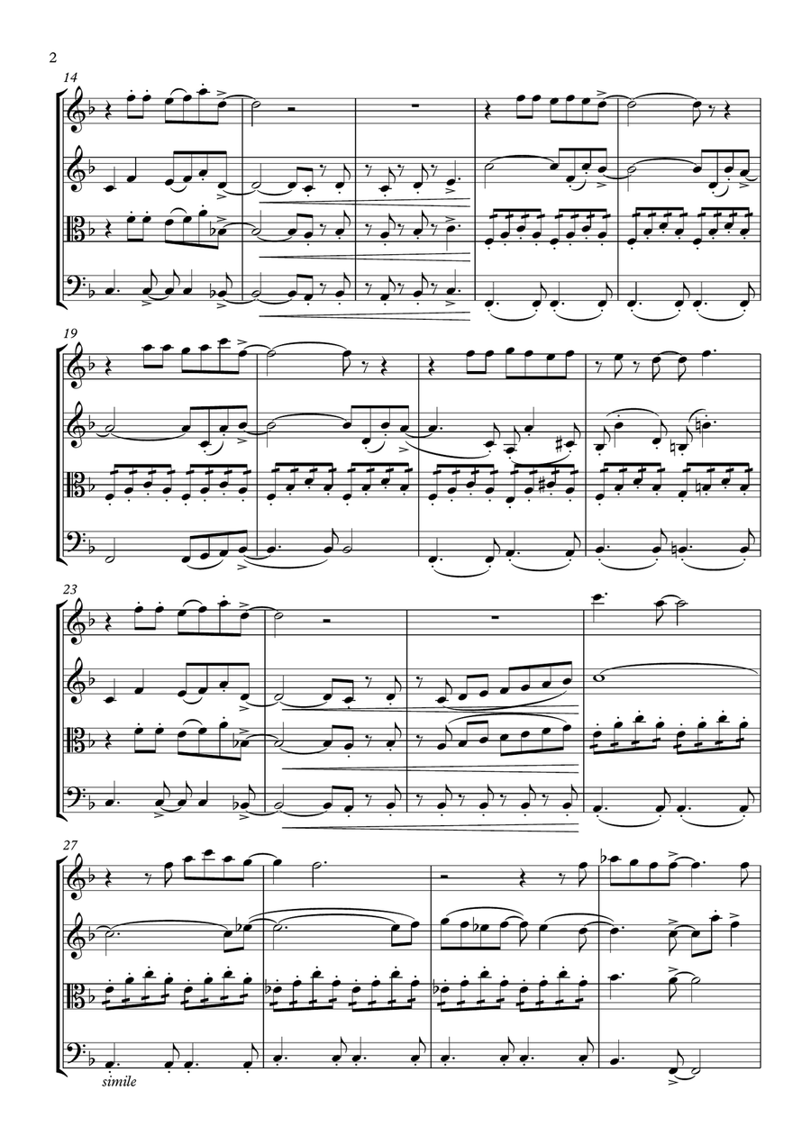 Don't Go Breaking My Heart String Quartet scores gallery preview page 3