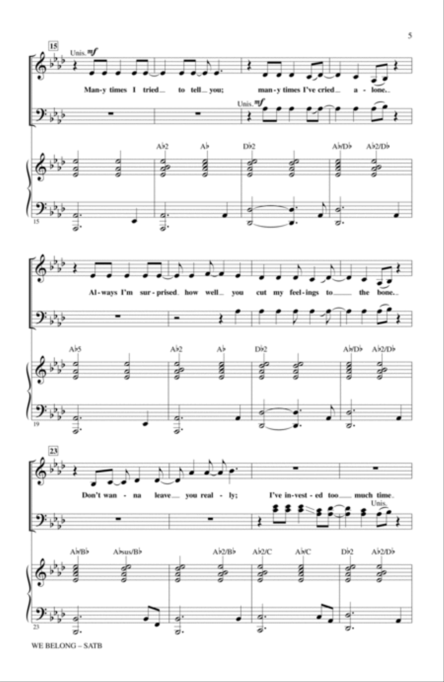 We Belong 4-Part scores gallery preview page 3