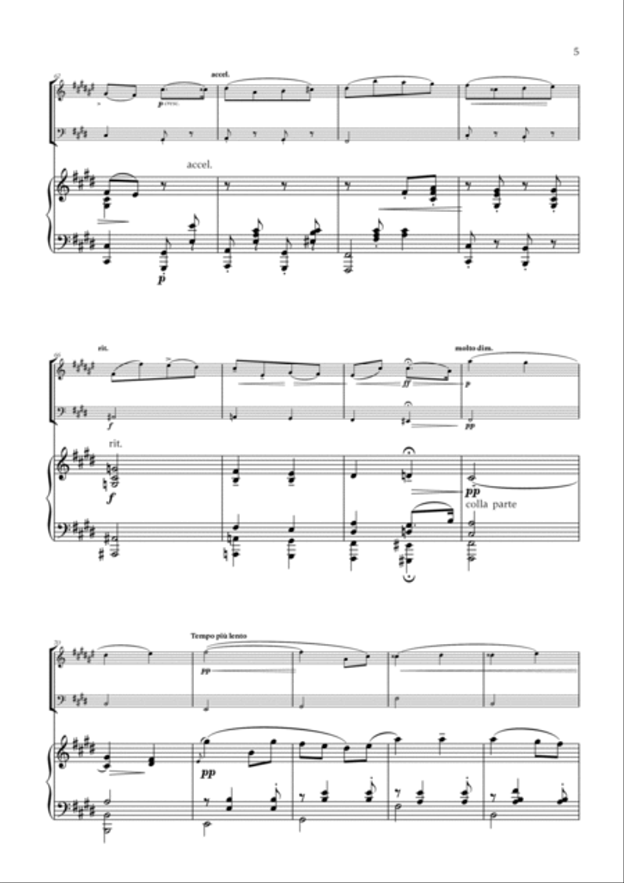 Edward Elgar - Salut d'Amour for Trumpet in Bb, Cello and Piano Trumpet Duet scores gallery preview page 5