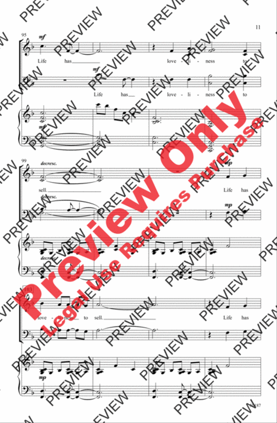Life Has Loveliness Life Has Loveliness 4-Part scores gallery preview page 11