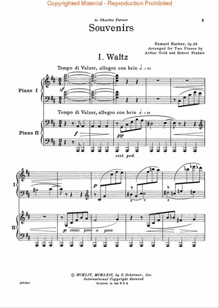 Souvenirs Piano Duet scores gallery preview page 2