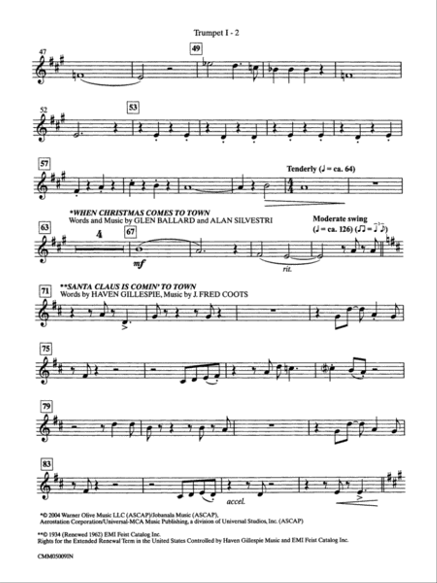 The Polar Express: A Choral Medley: 1st B-flat Trumpet Part scores gallery preview page 2
