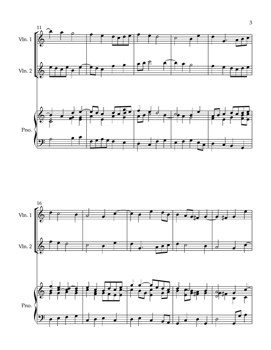 Sinfonia for 2 Violins and Piano by Nick Lacanski Violin Solo - Digital Sheet Music page 3