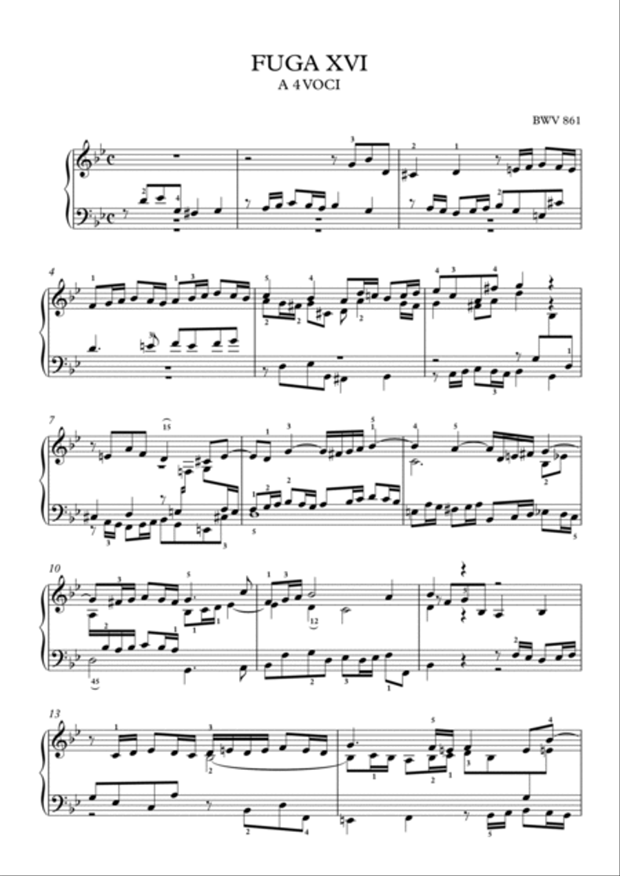 Bach-Fugue No. 16 in G minor, BWV 861 Piano Solo scores gallery preview page 2