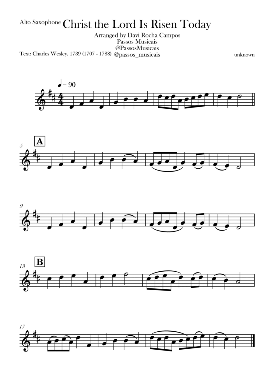 Christ the Lord is Rises today Alto Saxophone scores gallery preview page 1