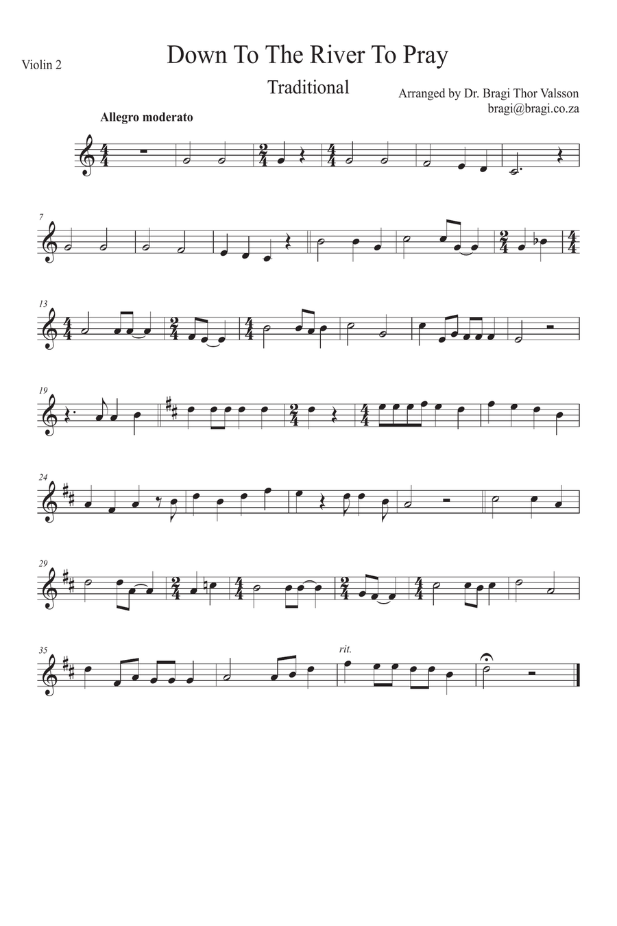 Down To The River To Pray - String Quartet with optional Piano accompaniment - score and parts String Quartet scores gallery preview page 6