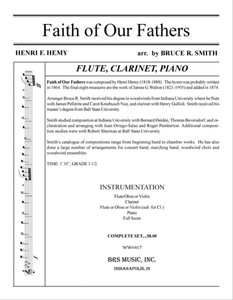 Faith of Our Fathers Woodwind Ensemble scores gallery preview page 1