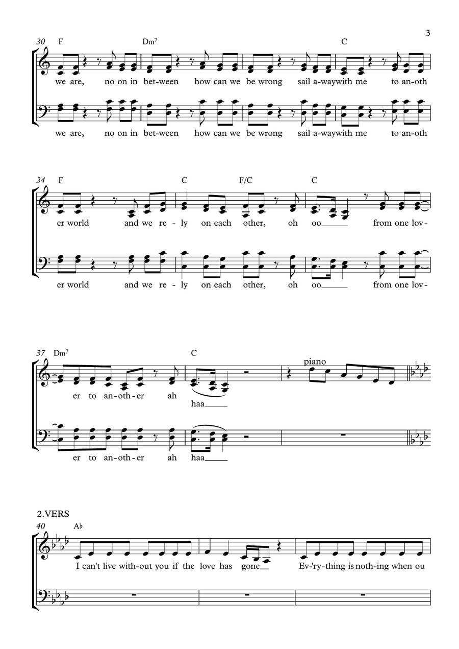 Islands In The Stream 4-Part scores gallery preview page 3