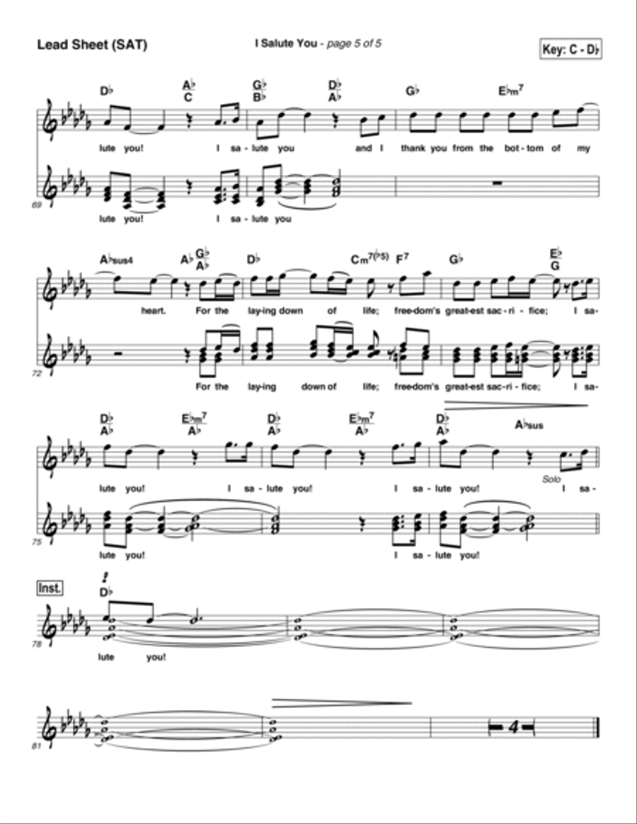 I Salute You I Salute You Piano scores gallery preview page 5