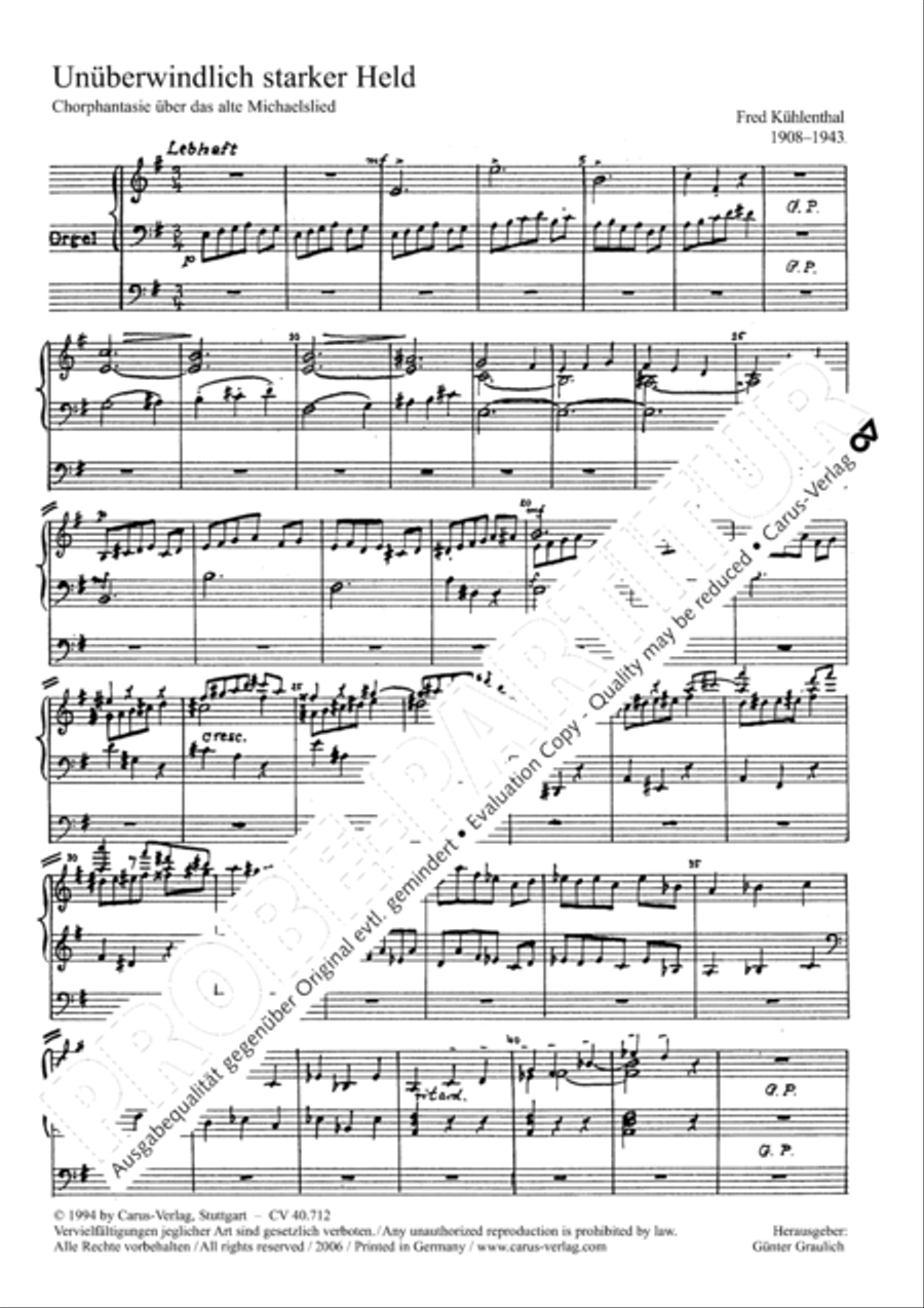Unuberwindlich starker Held SSA scores gallery preview page 4
