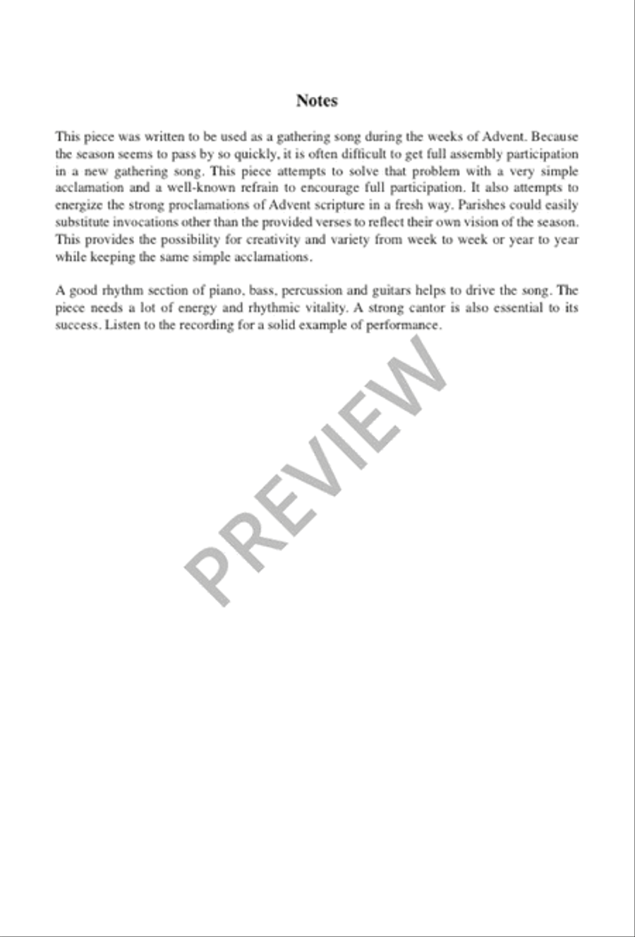 Come, Emmanuel Come, Emmanuel Unison Choir scores gallery preview page 6