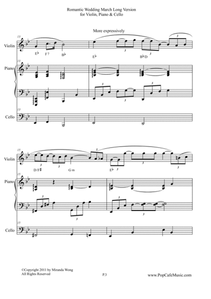 Romantic Wedding March - Long Version for Violin, Piano & Cello image number null