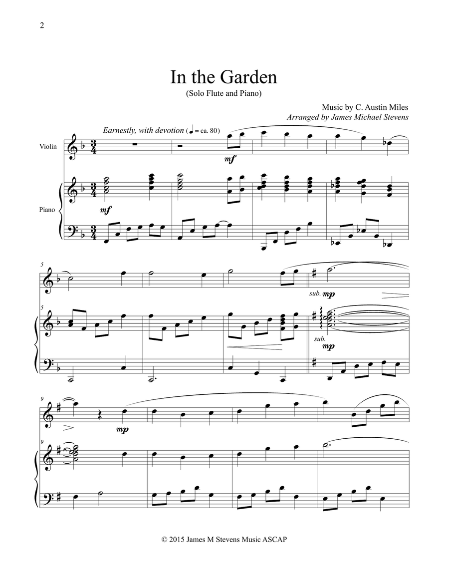 In the Garden (Piano & Solo Flute) In the Garden (Piano & Solo Flute) Flute Solo scores gallery preview page 2