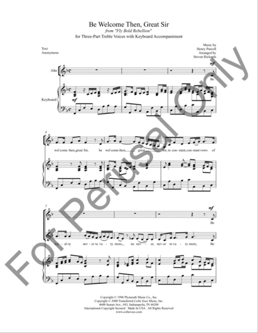 Be Welcome Then, Great Sir SSA scores gallery preview page 2