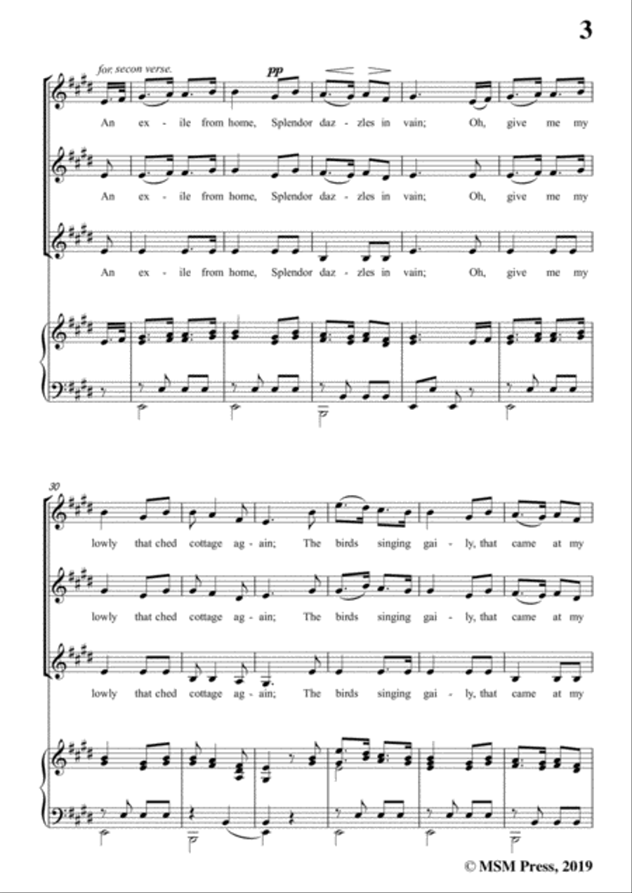 Henry R. Bishop-Home Sweet Home,in E Major,for Voice&Piano Voice scores gallery preview page 5