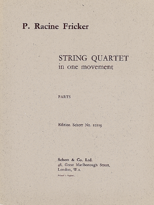 String Quartet in 1 Movement