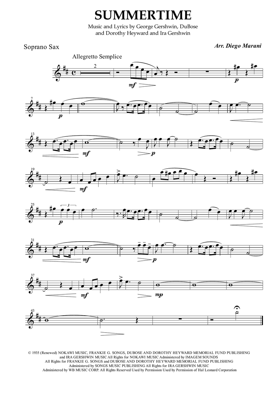 Summertime Woodwind Quartet scores gallery preview page 1