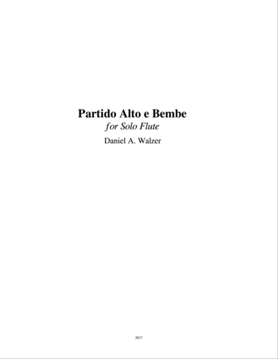 Partido Alto e Bembe for Solo Flute Flute Solo scores gallery preview page 1
