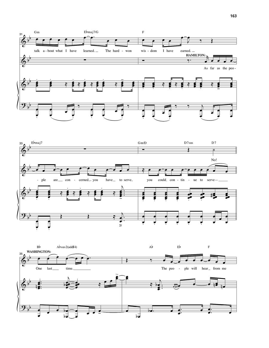 One Last Time (from Hamilton) Piano, Vocal scores gallery preview page 6