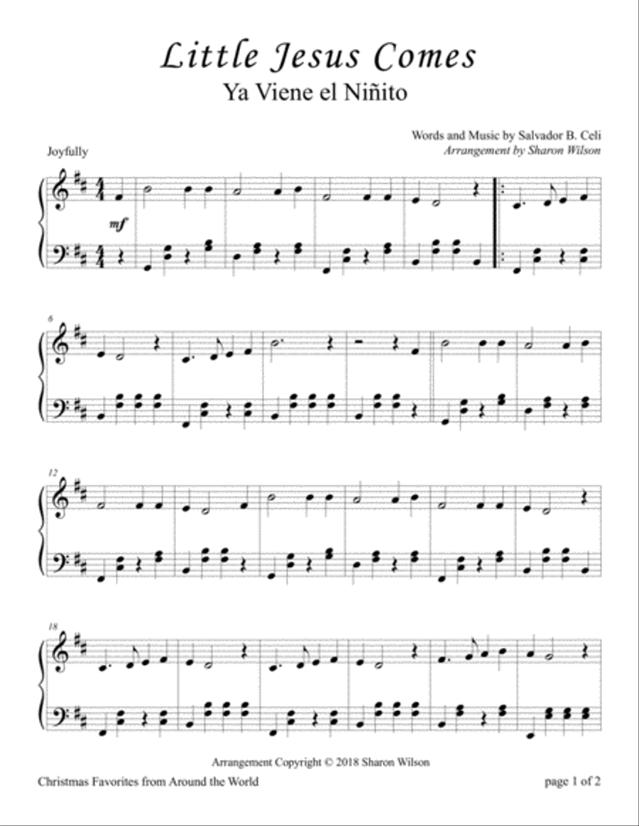 Little Jesus Comes (Ya Viene el Niñito) Piano Solo scores gallery preview page 2