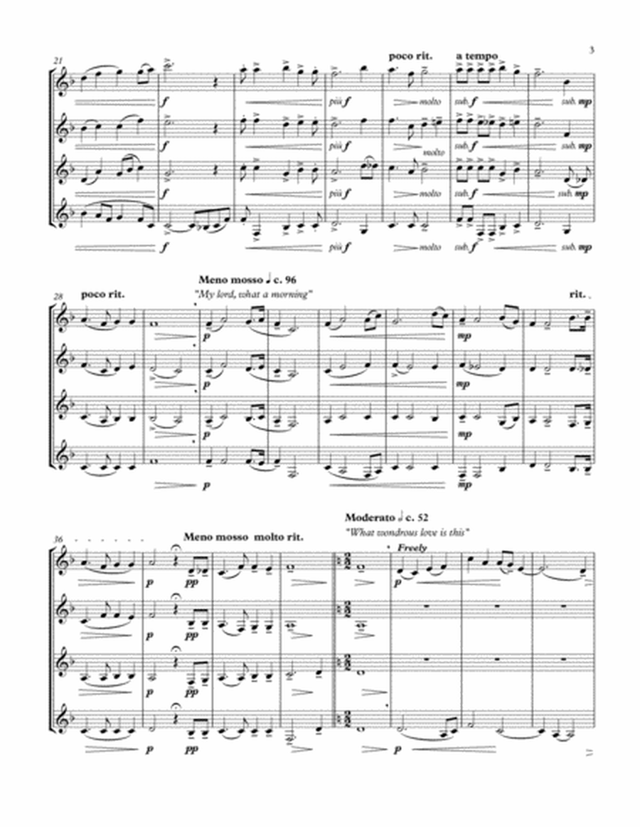 American Hymn Suite for Clarinet Quartet: Amazing Grace, You'll Hear the Trumpet Sound, My Lord What image number null