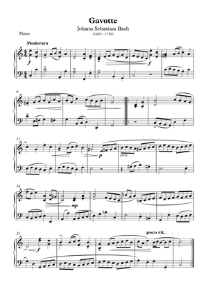 Book cover for Gavotte - Johann Sebastian Bach (Piano)