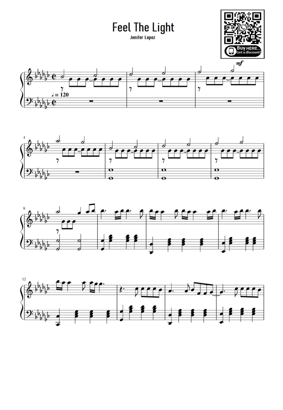 Feel The Light Easy Piano scores gallery preview page 1
