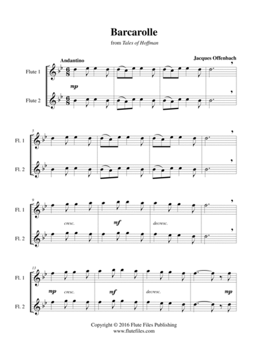 Barcarolle - Flute Duet image number null