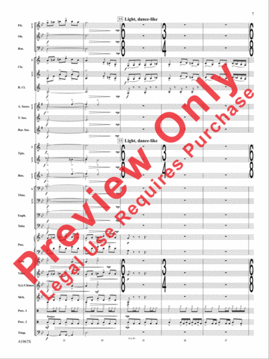 Seven Hills Overture Concert Band scores gallery preview page 8