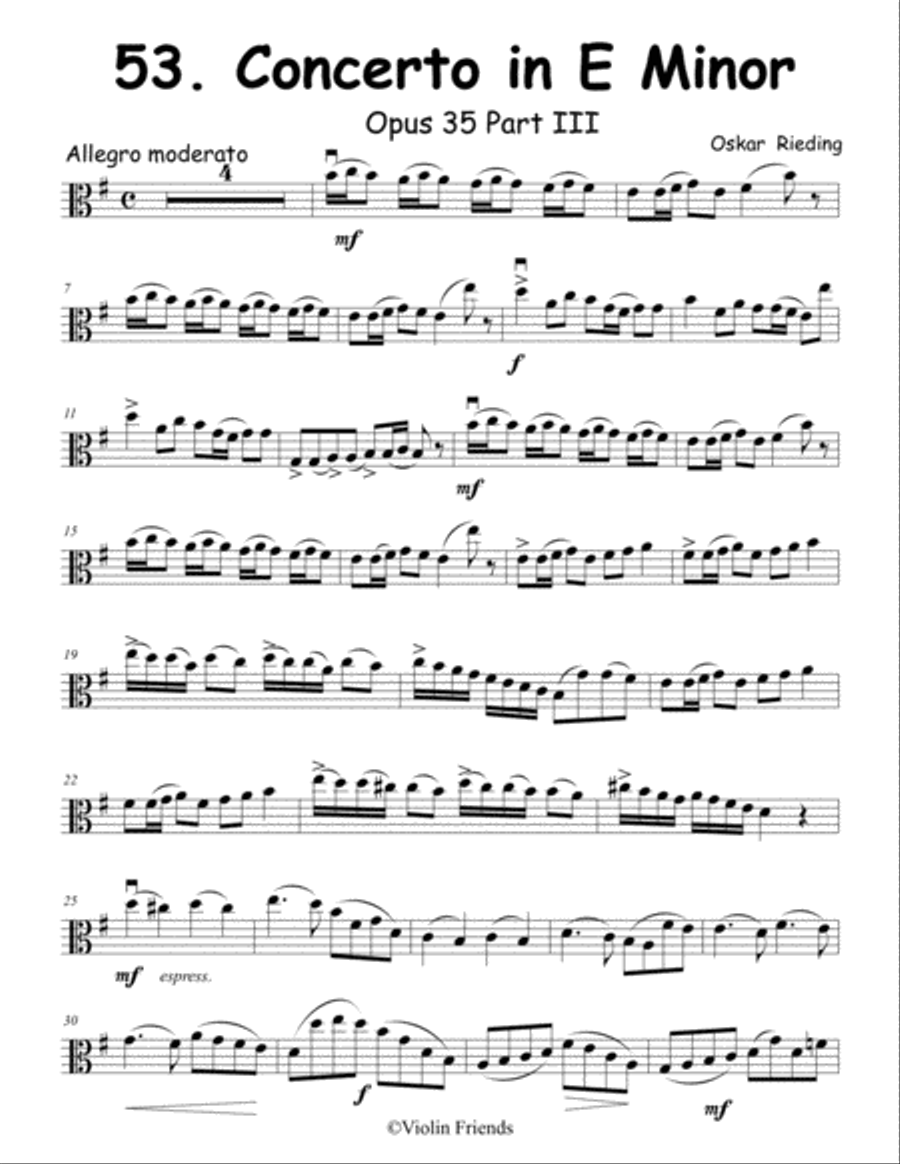 Rieding Concerto Op.35 for Viola and Piano Piano scores gallery preview page 5