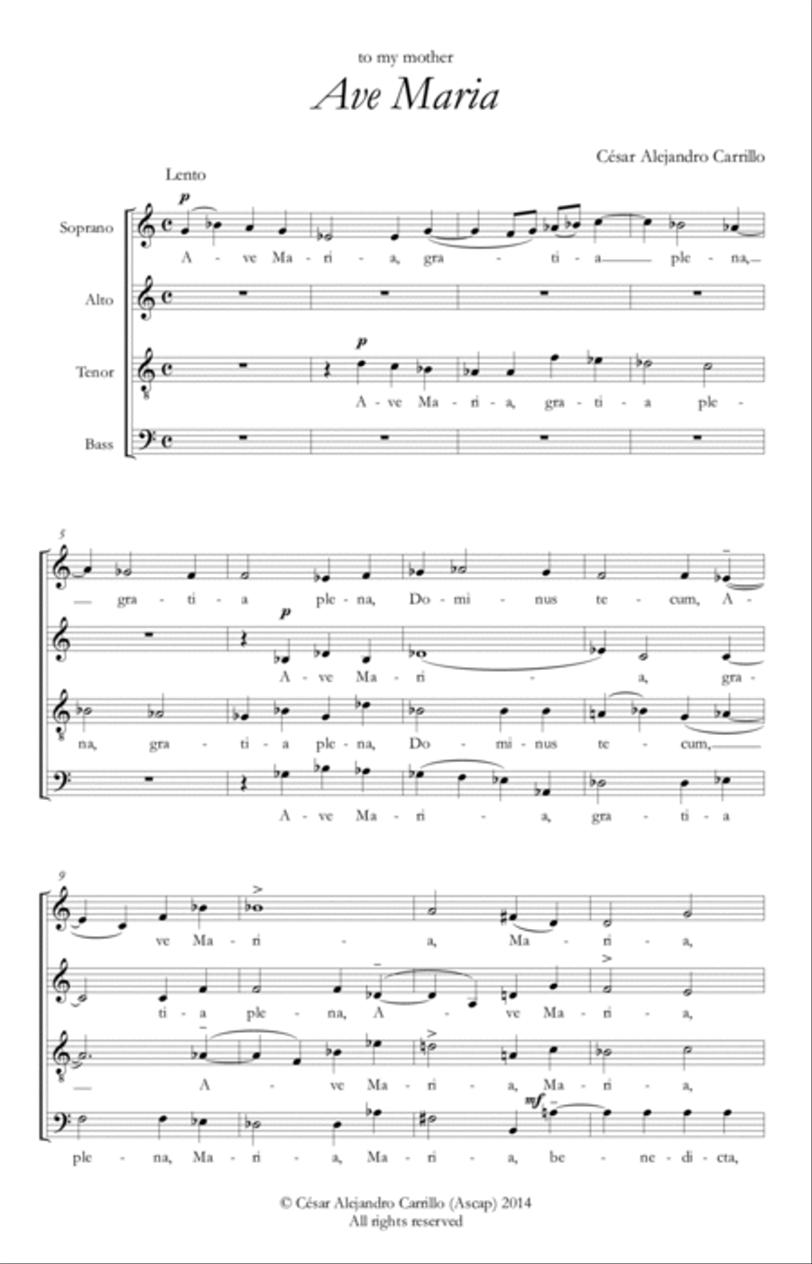 Ave Maria Ave Maria 4-Part scores gallery preview page 3