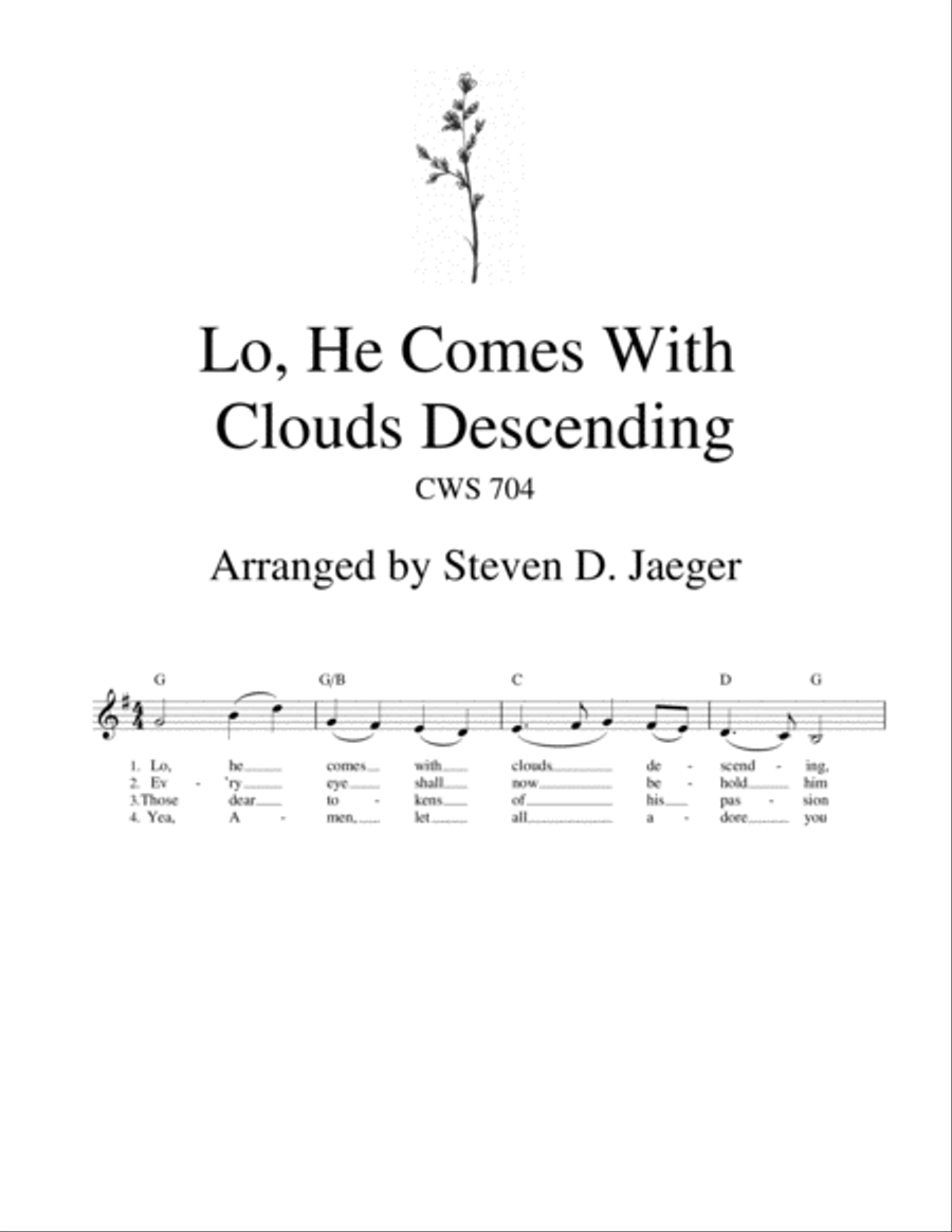 Lo, He Comes With Clouds Descending - CWS 704 - Lead Sheet Piano, Vocal, Guitar scores gallery preview page 1