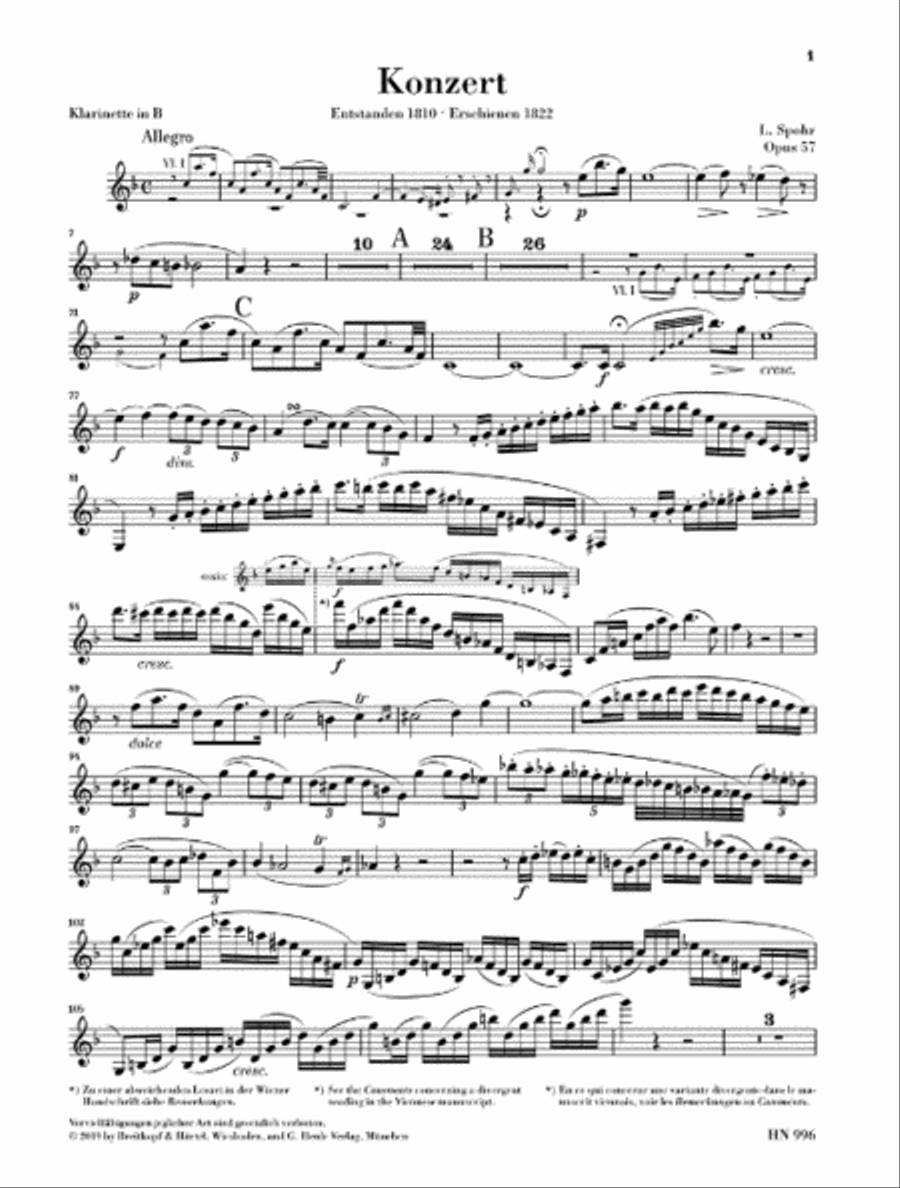 Clarinet Concerto No. 2 in E-Flat Major, Op. 57 Clarinet Solo scores gallery preview page 5
