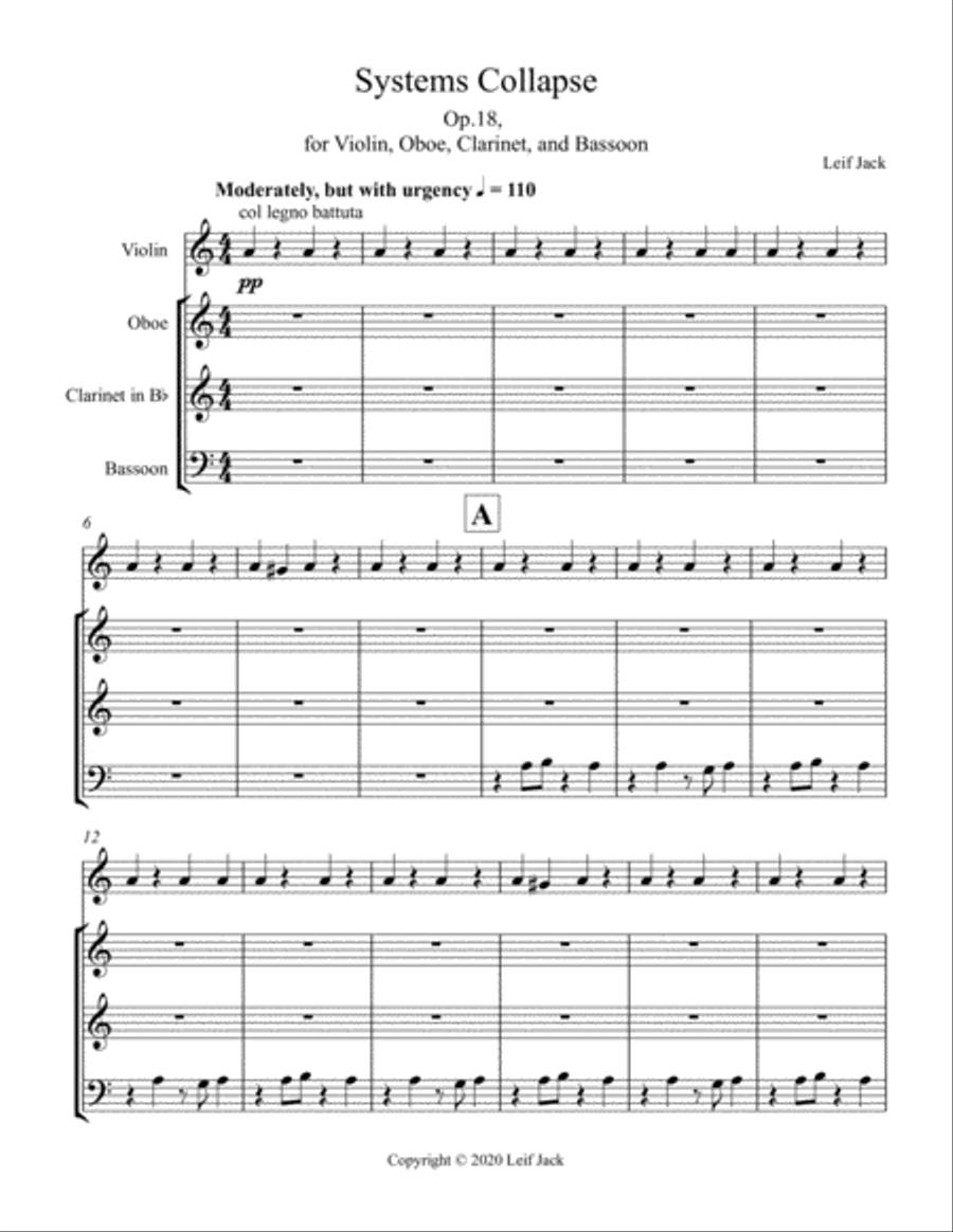 Systems Collapse Woodwind Quartet scores gallery preview page 1