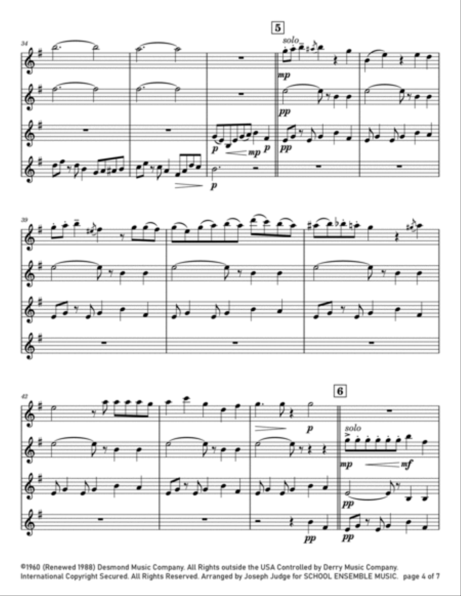 Take Five Clarinet Quartet scores gallery preview page 4