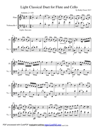 Light Classical Duet for Flute and Cello