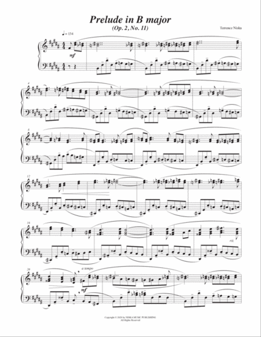 Prelude Op. 2, No. 11 in B major Piano Solo scores gallery preview page 2