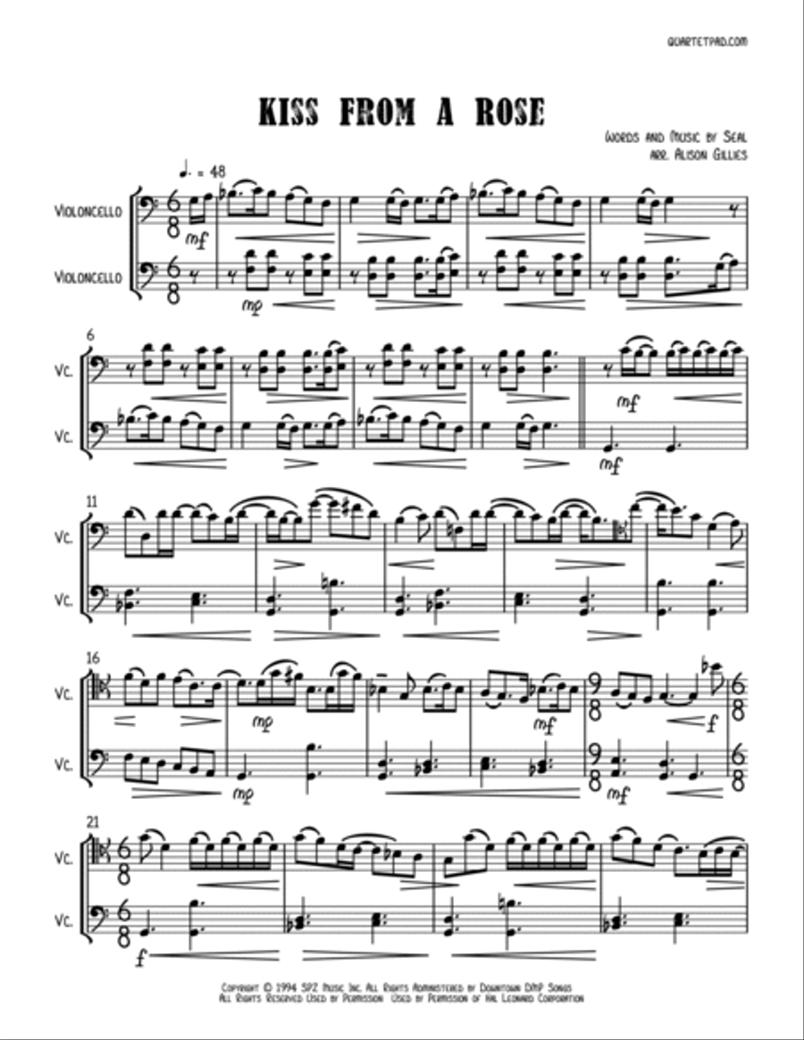 Kiss From A Rose String Duet scores gallery preview page 2
