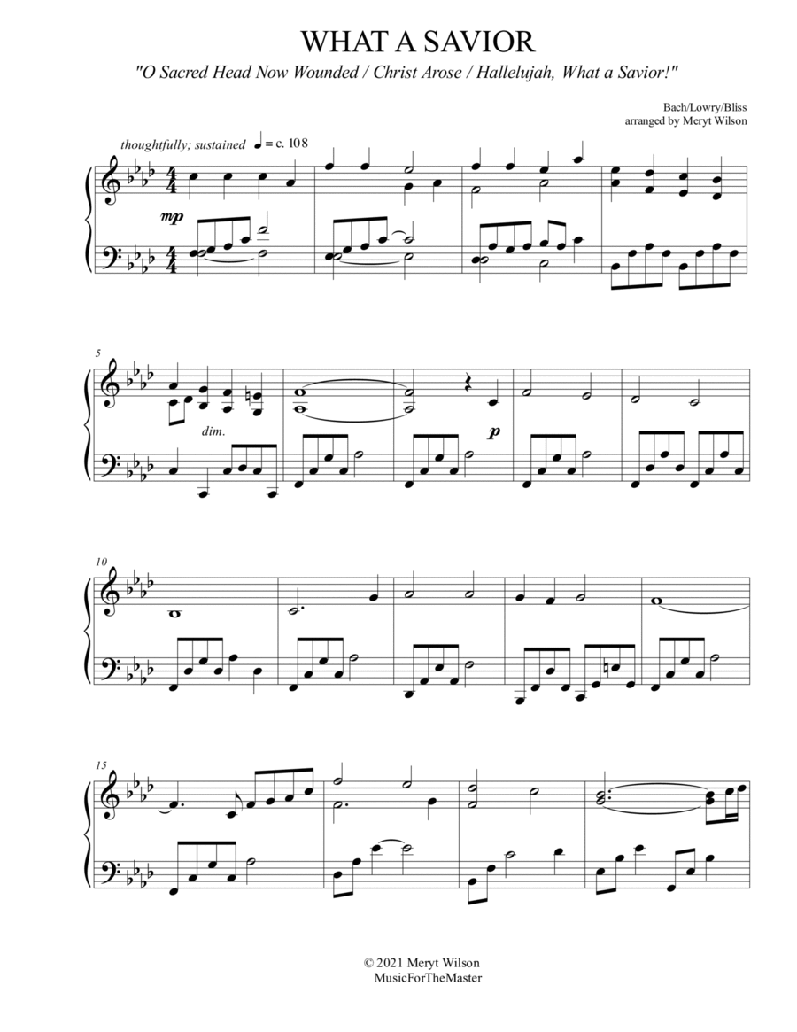 WHAT A SAVIOR adv. piano solo 