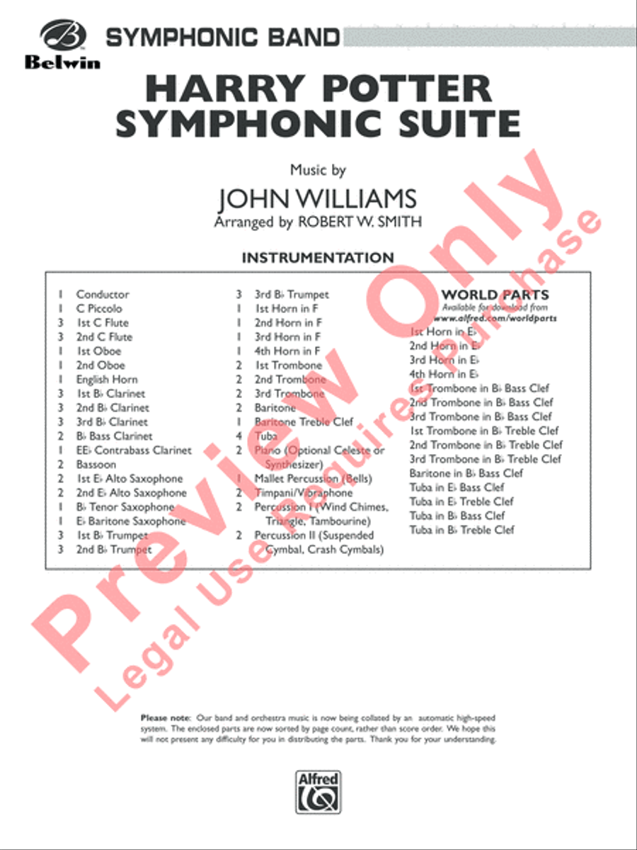 Harry Potter Symphonic Suite Concert Band scores gallery preview page 2
