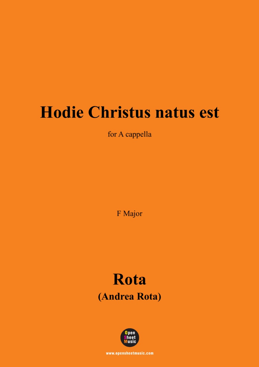 Rota-Hodie Christus natus est,in F Major,for A cappella A Cappella scores gallery preview page 1