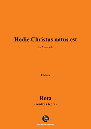 Rota-Hodie Christus natus est,in F Major,for A cappella