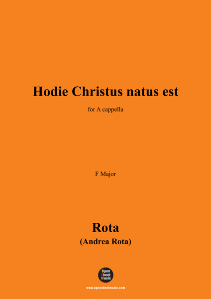 Rota-Hodie Christus natus est,in F Major,for A cappella image number null